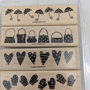 Stampin' Up Weather or Not Umbrellas Bag Hearts